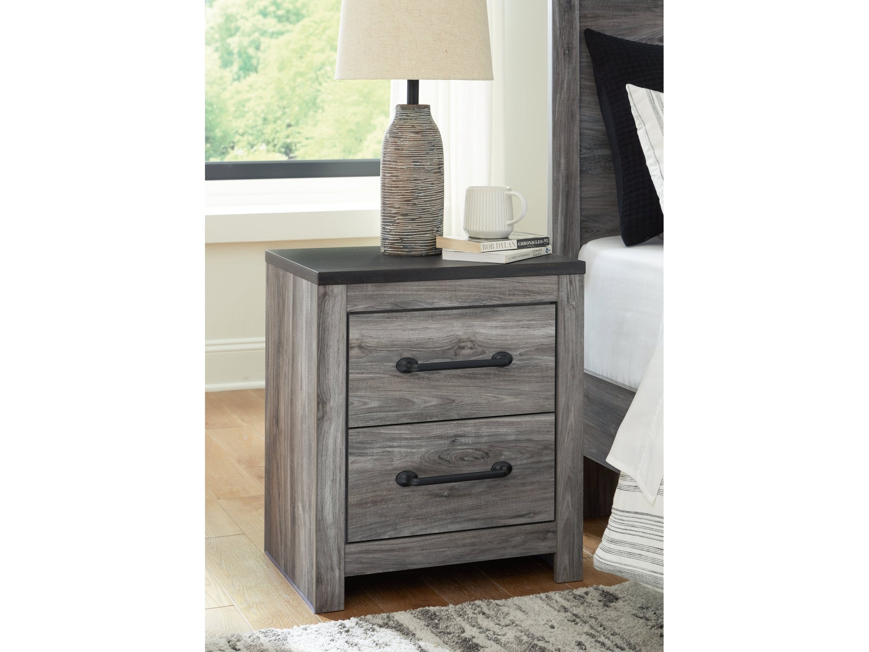 Bronyan Dark Gray Nightstand - Ornate Home