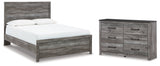 Bronyan Dark Gray Queen Panel Bed and Dresser - Ornate Home