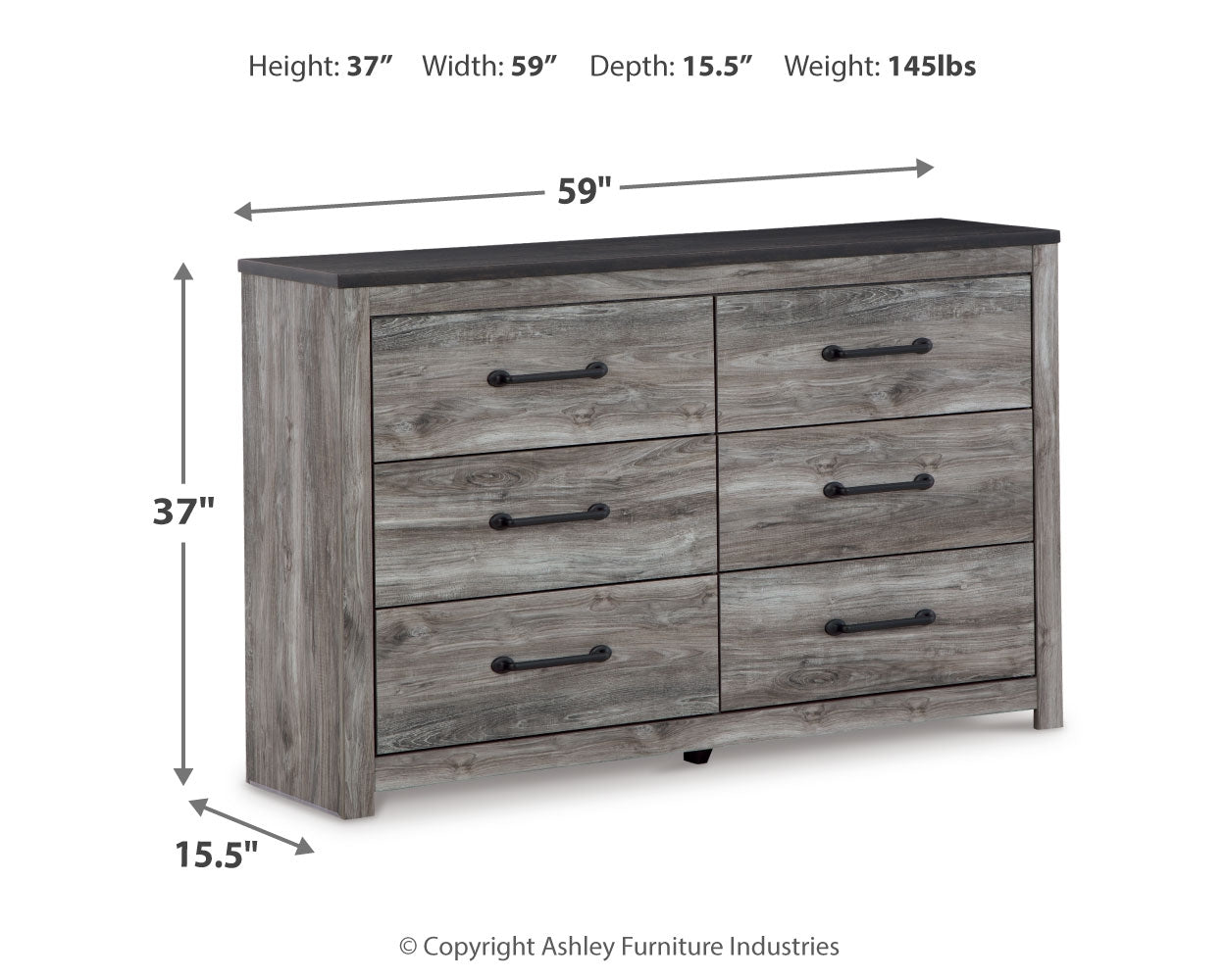 Bronyan Dark Gray Queen Panel Bed and Dresser - Ornate Home
