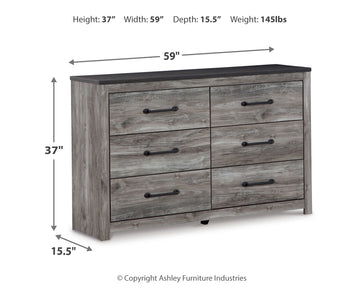 Bronyan Dark Gray Queen Panel Bed and Dresser - Ornate Home