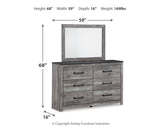 Bronyan Dark Gray Queen Panel Bedroom Set with Dresser, Mirror, Chest and 2 Nightstands - Ornate Home