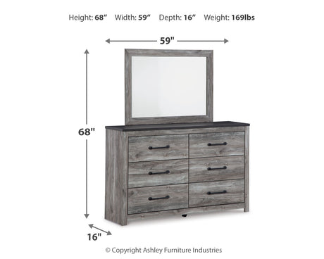 Bronyan Dark Gray Queen Panel Bedroom Set with Dresser, Mirror, Chest and 2 Nightstands - Ornate Home