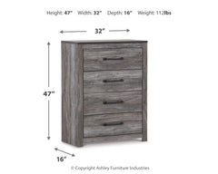 Bronyan Dark Gray Queen Panel Bedroom Set with Dresser, Mirror, Chest and 2 Nightstands - Ornate Home