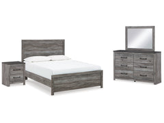Bronyan Dark Gray Queen Panel Bedroom Set with Dresser, Mirror and Nightstand - Ornate Home
