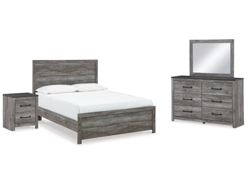 Bronyan Dark Gray Queen Panel Bedroom Set with Dresser, Mirror and Nightstand - Ornate Home