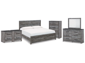 Bronyan  King Panel Bed & Dresser & Mirror & Chest & 2 Nightstands - Ornate Home