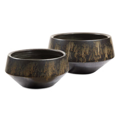 Bronze Duo Bronze/White Vases (Set of 2) - Ornate Home