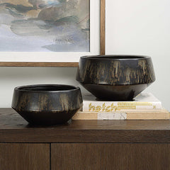 Bronze Duo Bronze/White Vases (Set of 2) - Ornate Home