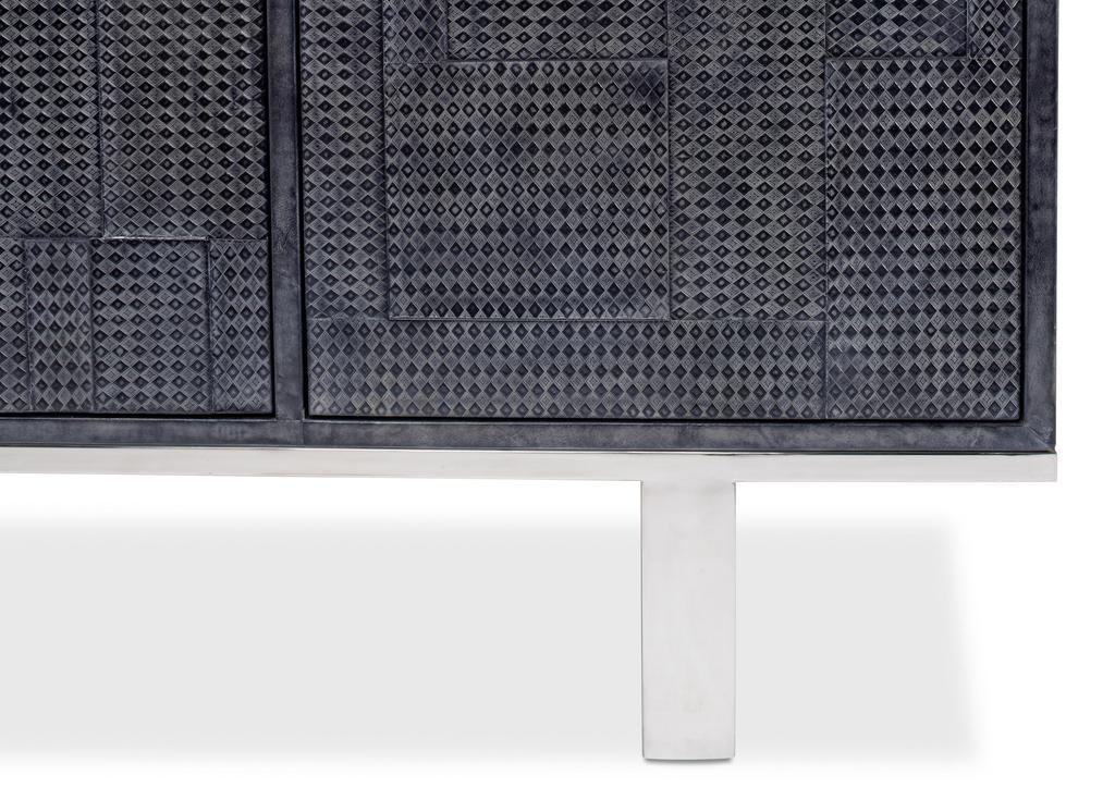 Bronzini Grey Credenza Embossed - Ornate Home