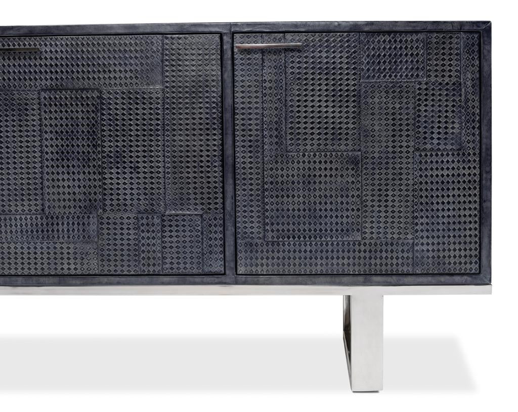 Bronzini Grey Credenza Embossed - Ornate Home