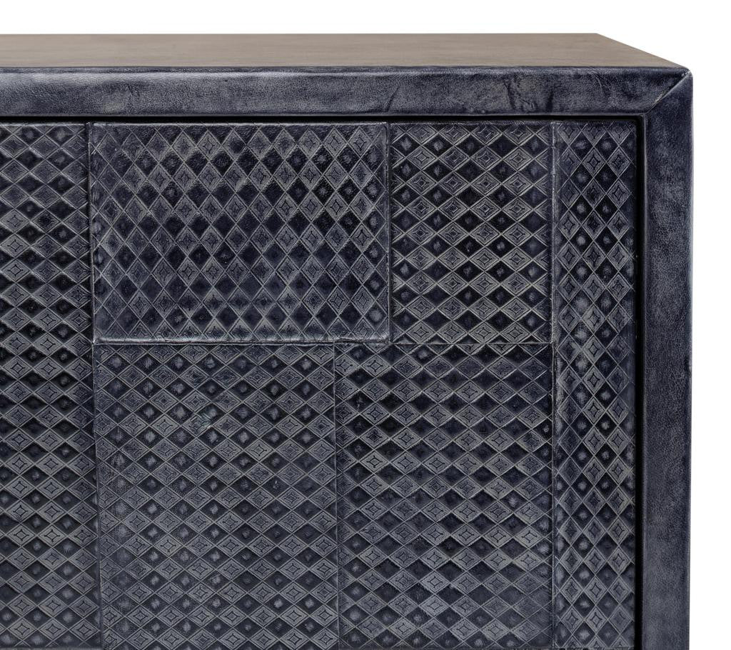 Bronzini Grey Credenza Embossed - Ornate Home