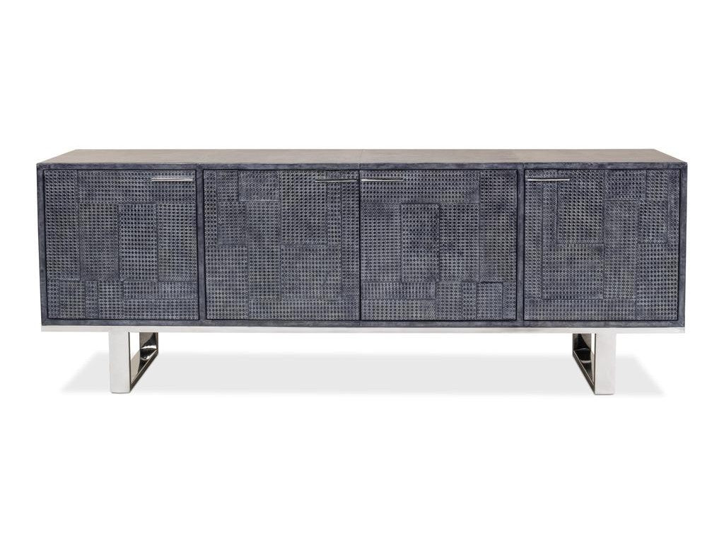 Bronzini Grey Credenza Embossed - Ornate Home