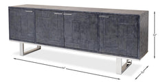 Bronzini Grey Credenza Embossed - Ornate Home