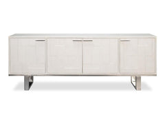 Bronzini White Credenza Embossed - Ornate Home
