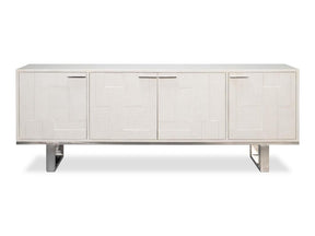 Bronzini White Credenza Embossed - Ornate Home