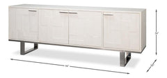 Bronzini White Credenza Embossed - Ornate Home