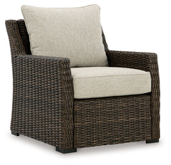 Brook Ranch Brown Outdoor Lounge Chair with Cushion - Ornate Home