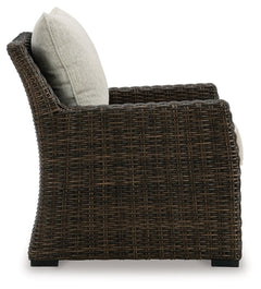 Brook Ranch Brown Outdoor Lounge Chair with Cushion - Ornate Home