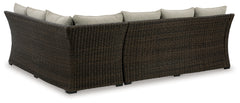 Brook Ranch Brown Outdoor Sofa Sectional, Bench, Lounge Chair and Table - Ornate Home