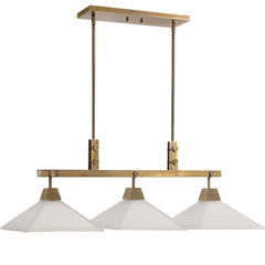 Brookdale Brass/White Industrial 3 Light Linear Chandelier - Ornate Home