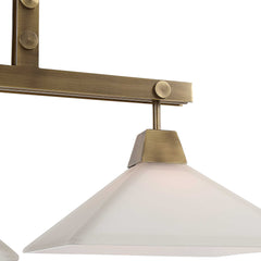Brookdale Brass/White Industrial 3 Light Linear Chandelier - Ornate Home
