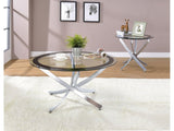 Brooke Chrome 2-piece Coffee Table Set - Ornate Home