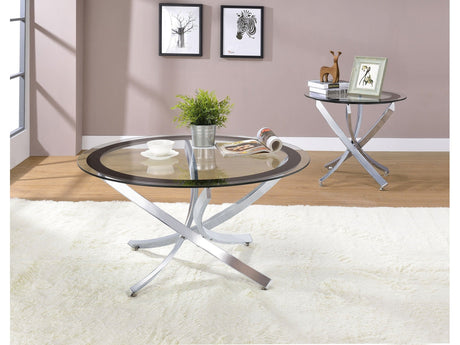 Brooke Chrome 2-piece Coffee Table Set - Ornate Home