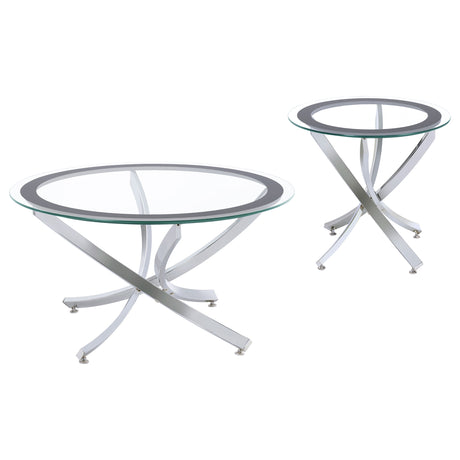 Brooke Chrome 2-piece Coffee Table Set - Ornate Home