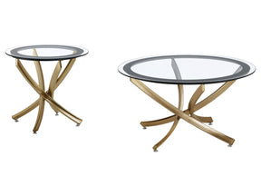 Brooke Rose Brass 2-piece Coffee Table Set - Ornate Home