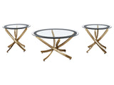 Brooke Rose Brass 3-piece Coffee Table Set - Ornate Home