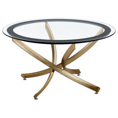 Brooke Rose Brass 3-piece Round Coffee and End Table Set - Ornate Home