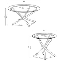 Brooke Rose Brass 3-piece Round Coffee and End Table Set - Ornate Home