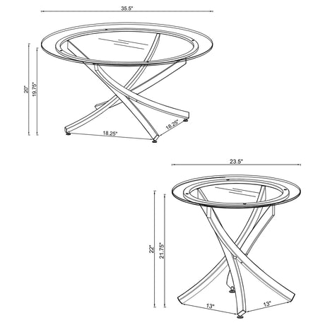 Brooke Rose Brass 3-piece Round Coffee and End Table Set - Ornate Home