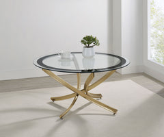 Brooke Rose Brass Coffee Table - Ornate Home