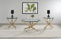 Brooke Rose Brass Coffee Table - Ornate Home