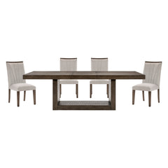 Brookings Gray 5pc Dining Set - Ornate Home