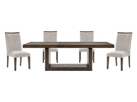 Brookings Gray / Brown 5-piece Dinig Table Set - Ornate Home