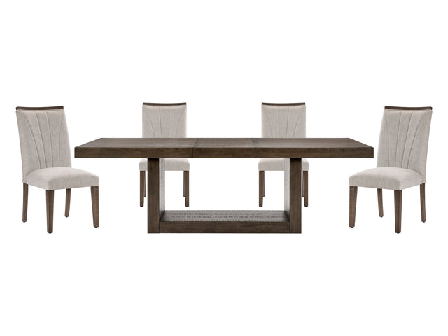 Brookings Gray / Brown 5-piece Dinig Table Set - Ornate Home