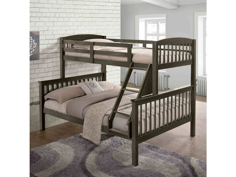 Brookings Gray Twin/Full Bunk Bed w/ Mattresses - Ornate Home
