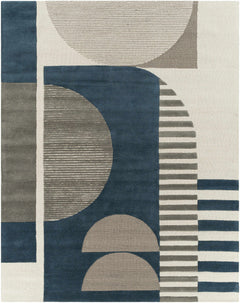 Brooklyn Blue&Gray Modern Wool Rug - Ornate Home