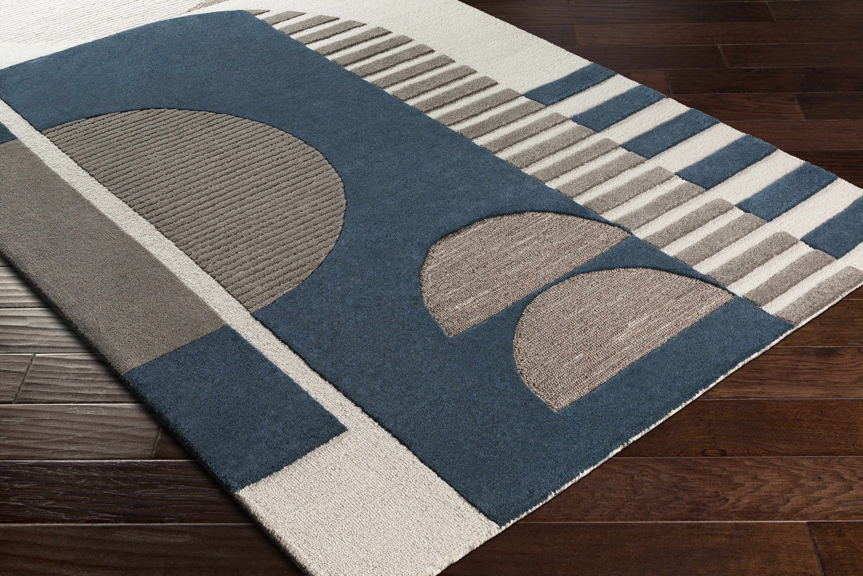 Brooklyn Blue&Gray Modern Wool Rug - Ornate Home