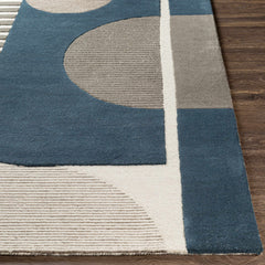 Brooklyn Blue&Gray Modern Wool Rug - Ornate Home