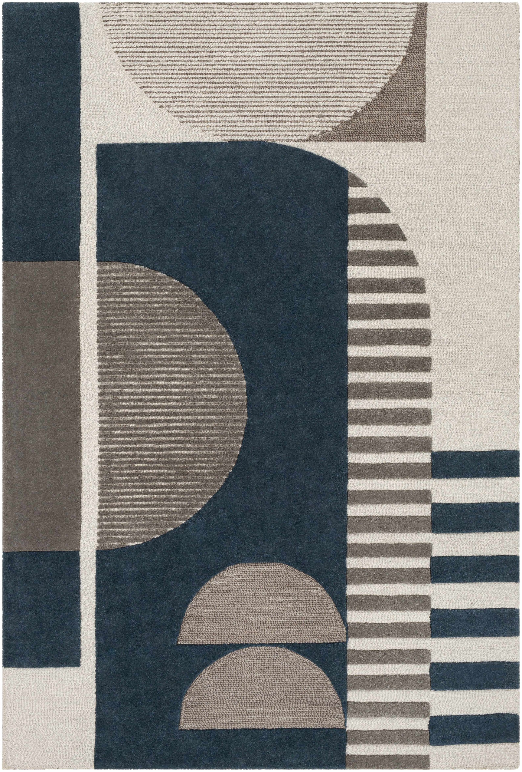 Brooklyn Blue&Gray Modern Wool Rug - Ornate Home