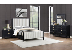 Brookmead Black 4-piece California King Upholstered Bedroom Set - Ornate Home