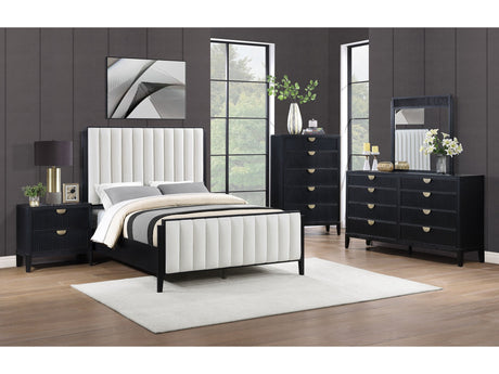 Brookmead Black 5-piece California King Upholstered Bedroom Set - Ornate Home