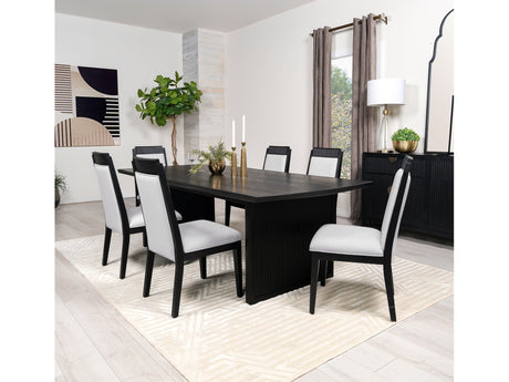Brookmead Black 7-piece Dining Room Set - Ornate Home