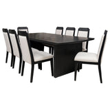 Brookmead Black 9-piece Extension Leaf Dining Table Set - Ornate Home