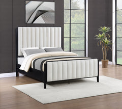 Brookmead Black California King Upholstered Panel Bed - Ornate Home