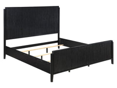Brookmead Black Eastern King Panel Bed - Ornate Home