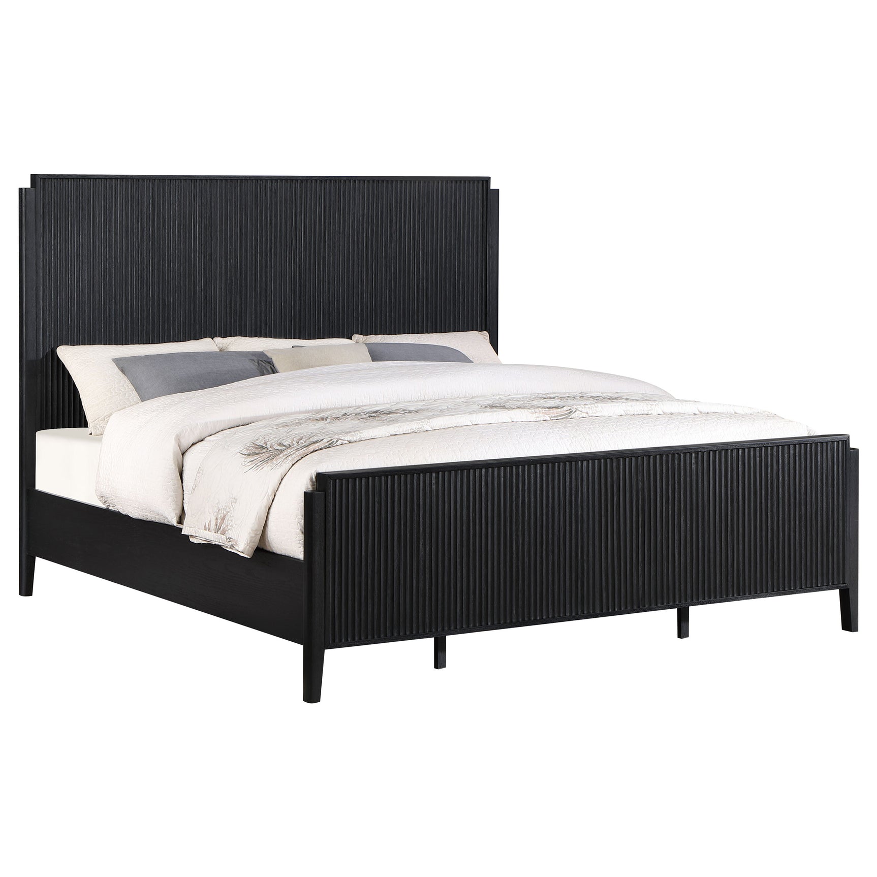 Brookmead Black Eastern King Panel Bed - Ornate Home